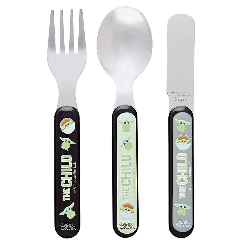 Polar Gear The Mandalorian Child 3 Piece Metal Cutlery Set